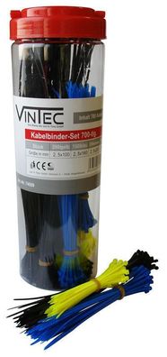 VINTEC Sortiment Kabelbinder Straps - im Set 700 tlg