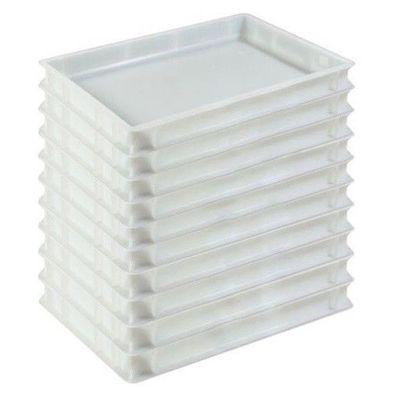 3 Pizzaballenbehälter weiß Teigbehälter Stapelbox Teigbox 60 x 40 x 7 Gastlando 
