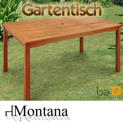 Gartentisch, Esstisch aus Holz, rechteckig, Serie Montana von indoba®