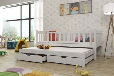 Kinderbett Doppelbett AMELIA 80x180 unschädlich lackiert, diverse Farbauswahl