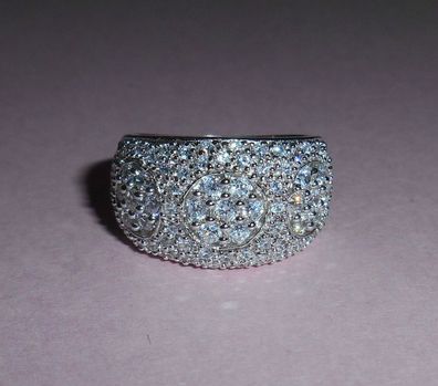 Ring 925er Silber rhodiniert mit klaren Zirkonia 16,6 mm Ø #1054
