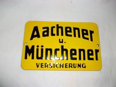 Aachener Münchener Versicherung Email Blechschild