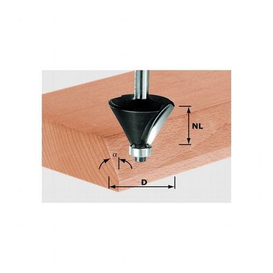 Festool Fasefräser - HW Schaft - 8 mm - HW S8 D25,7/25,7/15°- Nr. 491132