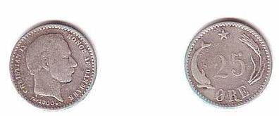 25 Öre Silber Münze Dänemark 1900