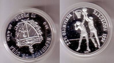 10 Pesos Silber Münze Kuba Olympiade Barcelona 1992