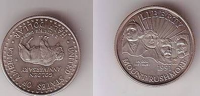 1/2 Dollar Münze USA Mount Rushmore, Bison 1991