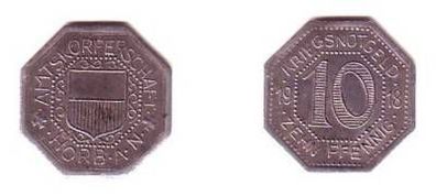10 Pfennig Münze Notgeld Amtskörperschaft Horb 1918