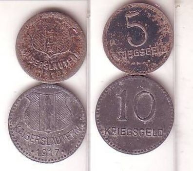 5 und 10 Pfennig Münzen Notgeld Kaiserslautern 1917-18