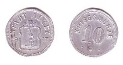 10 Pfennig Münze Notgeld Stadt Alzey 1917