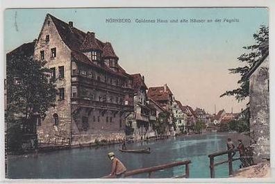 17571 Ak Nürnberg goldenes Haus an der Pegnitz 1910