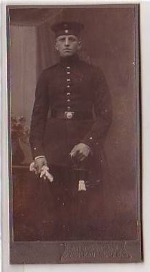 42396 kleines Kabinettfoto Soldat Zwickau um 1910