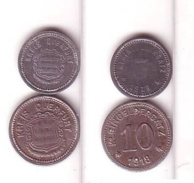 5 und 10 Pfennig Münzen Notgeld Querfurt 1918