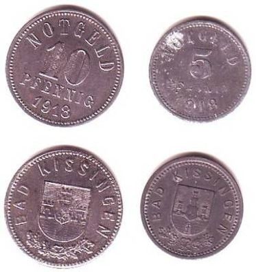 5 und 10 Pfennig Münzen Notgeld Bad Kissingen 1918