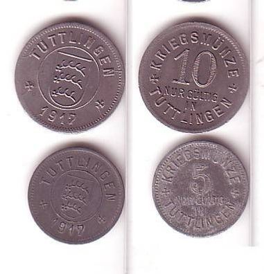 5 und 10 Pfennig Münzen Notgeld Tuttlingen 1917