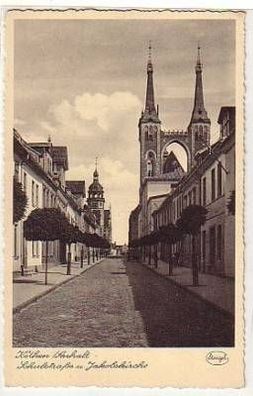 41411 Ak Köthen Anhalt Schulstraße Jakobskirche um 1940