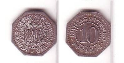 10 Pfennig Münze Notgeld Schwarzburg Sondershausen