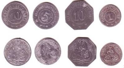 4 Stück 1 bis 10 Pfennig Münzen Notgeld Fulda 1917-1918