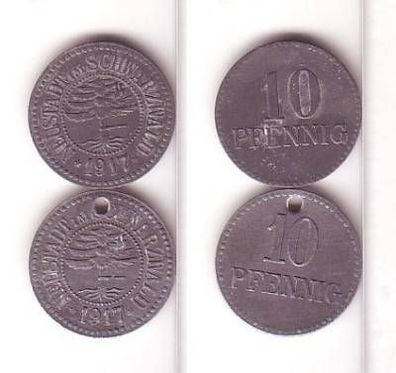 2 x 10 Pfennig Münzen Notgeld Neustadt Schwarzwald 1917