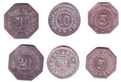 5,10 und 20 Pfennig Münzen Notgeld Heldrungen um 1918
