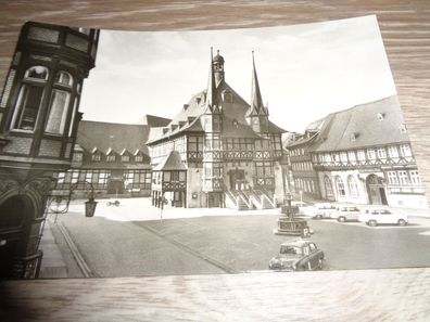 5653 / Ansichtskarte Wernigerode Harz Marktplatz und Rathaus