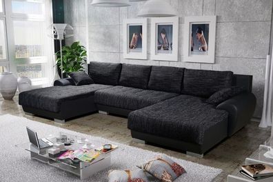 Sofa Couchgarnitur Couch LEON 3 U Polsterecke Wohnlandschaft mit Schlaffunktion