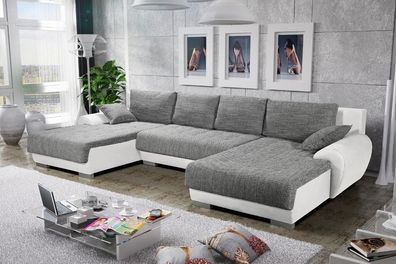 Sofa Couchgarnitur Couch Sofagarnitur LEON 4 U Polsterecke mit Schlaffunktion