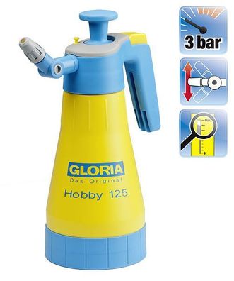 GLORIA Hobby 125 Handsprühgerät Feinsprüher Sprühgerät Sprüher 1,25 L