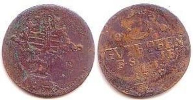 3 Pfennig Kupfer Münze Sachsen Weimar Eisenach 1760