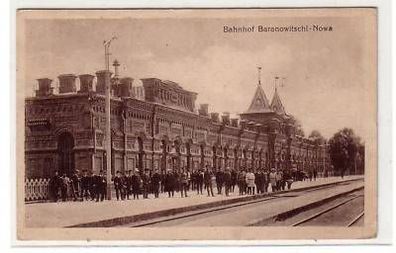 42716 Feldpost Ak Bahnhof Baranowitschi Nowa 1916