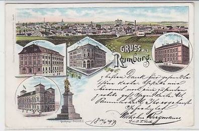 17026 Ak Lithographie Gruß aus Rumburg 1897