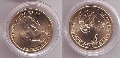 1 Dollar Sonder Münze USA Thomas Jefferson 2007