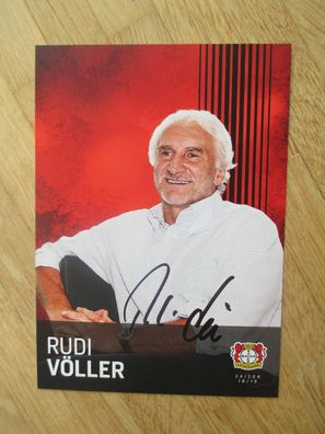 Bayer 04 Leverkusen Saison 18/19 Rudi Völler - handsigniertes Autogramm!!!
