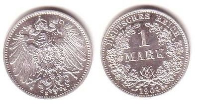 1 Mark Silber Münze Kaiserreich 1904 E in vz