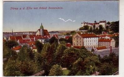 43182 Ak Pirna an der Elbe mit Schloß Sonnenstein 1932