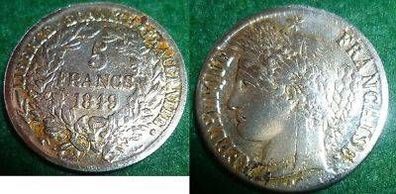 alte Spielgeld Münze 5 Francs 1849 Frankreich