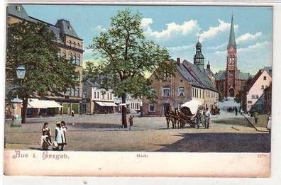 43140 Ak Aue im Erzgebirge Markt um 1910