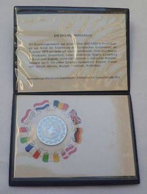 Mappe Medaille EWG 925er Sterling Silber