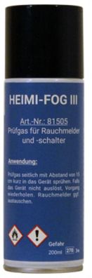 Heimlich Prüfaerosol FogIII Prüfspray Spray Prüfgas Testspray Rauchmelder 200 ml
