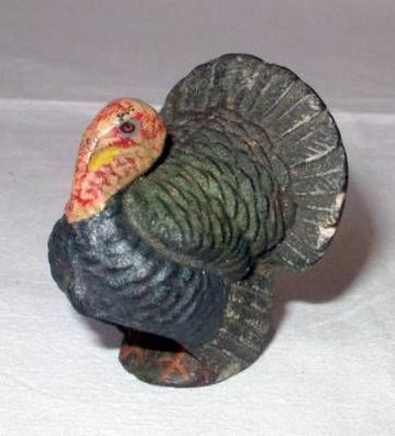 alte Lineolfigur Pute Truthahn Turkey um 1930