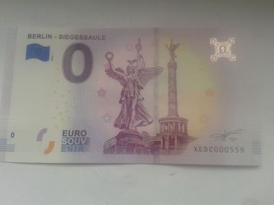 0 euro Schein 2018 Souvenirschein Berlin Siegessäule Siegessaule Fehldruck