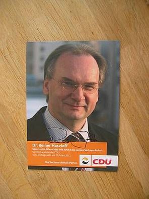Sachsen-Anhalt Minister Dr. Reiner Haseloff Autogramm!!