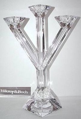Villeroy & Boch Kristall Kerzenhalter Leuchter 3-armig
