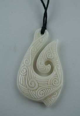 Fishhook Maori Bone Carving