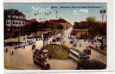 16394 Ak Berlin Potsdamer Platz mit neuem Verkehrsturm
