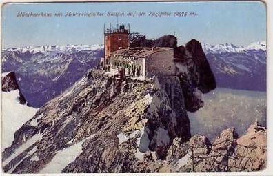 03161 Ak Zugspitze mit Münchnerhaus um 1910