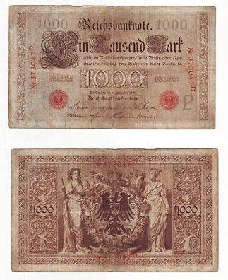 Banknote 1000 Mark Kaiserreich 10.09.1909 Rosenberg 39