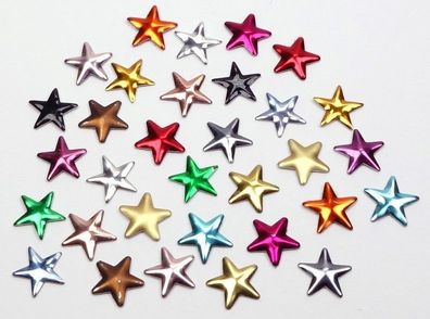 Hotfix Sterne 5mm 17 Farben Nailheads Bügel-Nieten Metall Studs zum Aufbügeln
