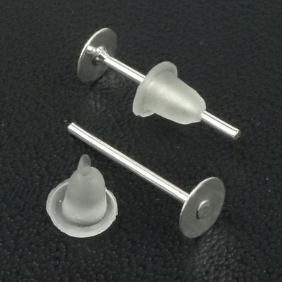 Posten 1.000 Ohrstecker Stopper Rohlinge Farbe Silber 12mmx4mm Ohrringe Basteln