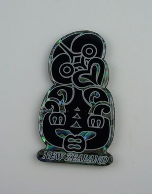 Kühlschrank Magnet Tiki Neuseeland tribal mit Paua Muschel