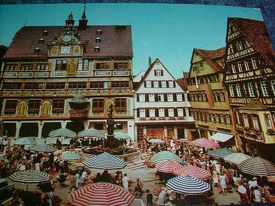 2713/ Ansichtskarte-Tübingen-Marktplatz mit Rathaus